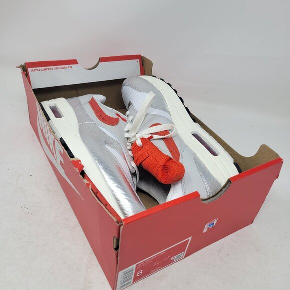 Nike Air Max 1 PRM Premium Hot Sauce Chile Red Pepper White Silver HF7746-100 8 - Picture 16 of 16